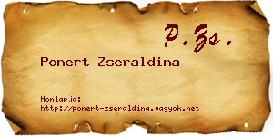 Ponert Zseraldina névjegykártya